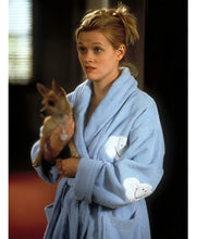 Reese Witherspoon Cloud Patches Light Blue Bathrobe