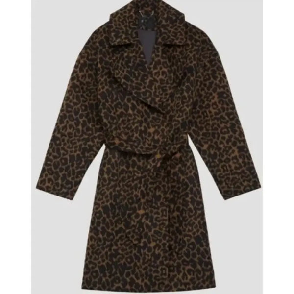 Murder in a Small Town Stana Katic Brown Print Coat