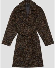 Stana Katic Murder in a Small Town Brown Print Coat