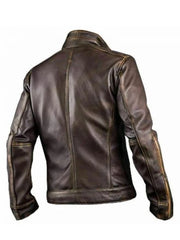 Stylish Cafe Racer Distressed Brown Men’s Leather Jacket