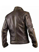 Stylish Cafe Racer Distressed Brown Men’s Leather Jacket