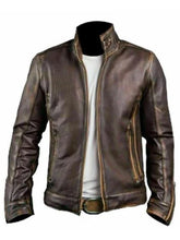 Stylish Cafe Racer Distressed Brown Men’s Leather Jacket