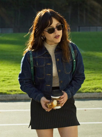 Miller’s Girl Jenna Ortega Blue Denim Jacket