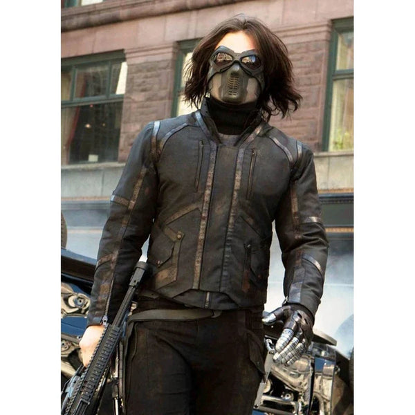 Captain America Sebastian Stan Bucky Barnes Leather Jacket