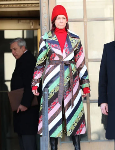 Carrie Preston Elsbeth S02 Snakeskin Coat
