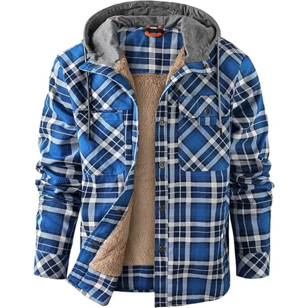 Casual Vintage Blue Flannel Jacket