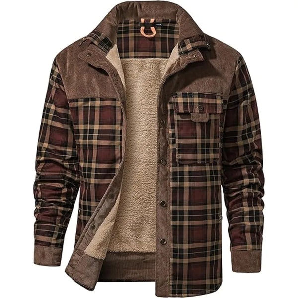 Casual Vintage Flannel Coffee Jacket