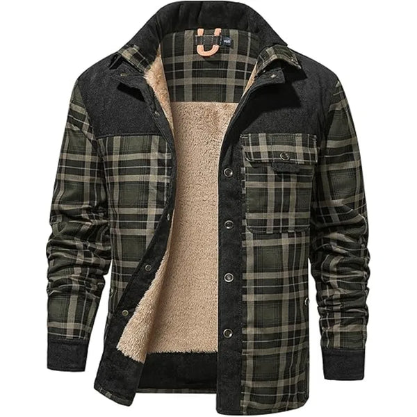 Casual Vintage Green Flannel Jacket