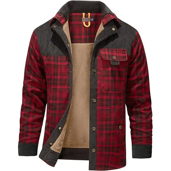 Casual Vintage Red Flannel Jacket