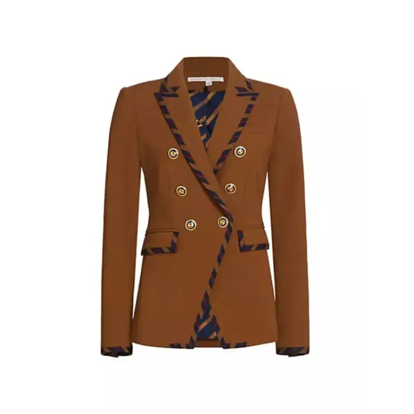 Cecilia Cuff The Today Show 2025 Stripe Trim Brown Blazer