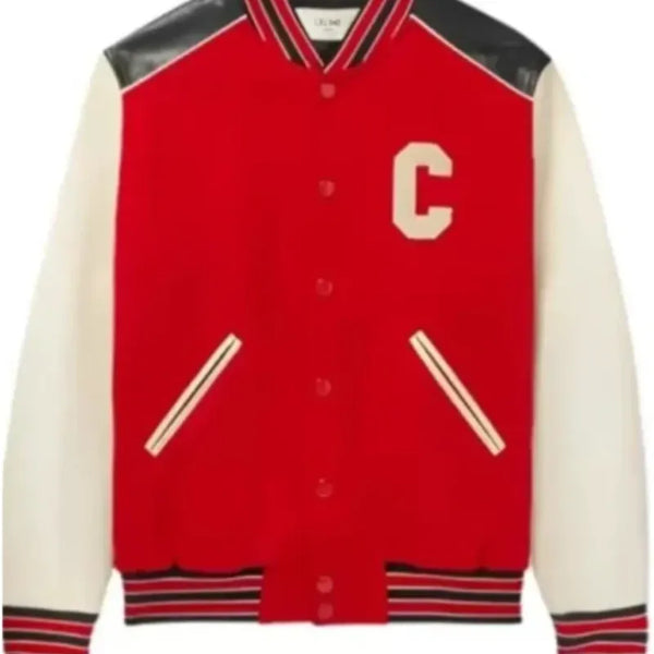 Celine Varsity Red Wool Jacket