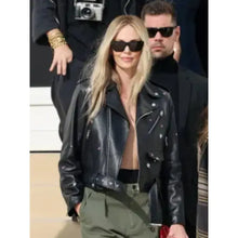 Charlize Theron Paris Fashion Week 2025 Black Leather Jacket
