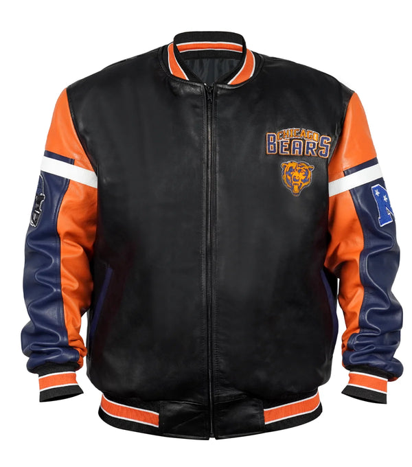 Chicago Bears Bomber Leather Jacket