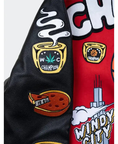 CHI Windy City Red letterman Jacket