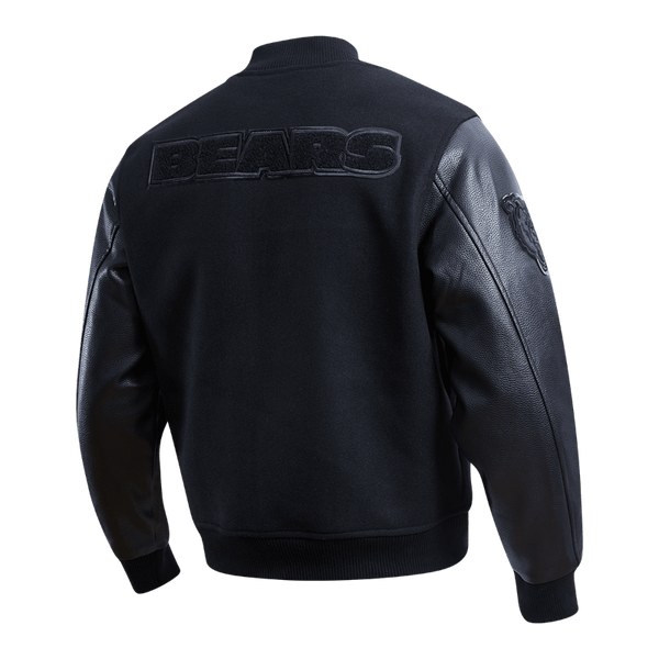Chicago Bears Triple Black Wool Varsity Jacket