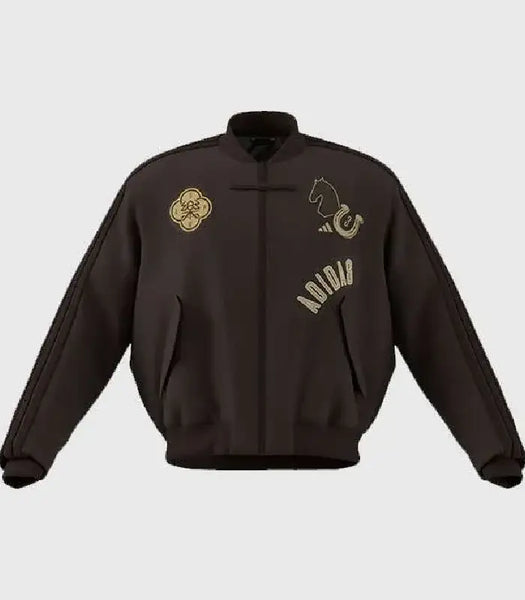Chinese New Year Brown Bomber Jacket