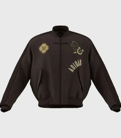 Chinese New Year Brown Bomber Jacket