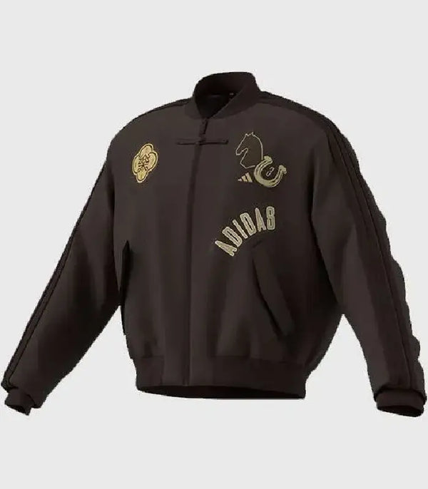 Chinese New Year Brown Bomber Jacket
