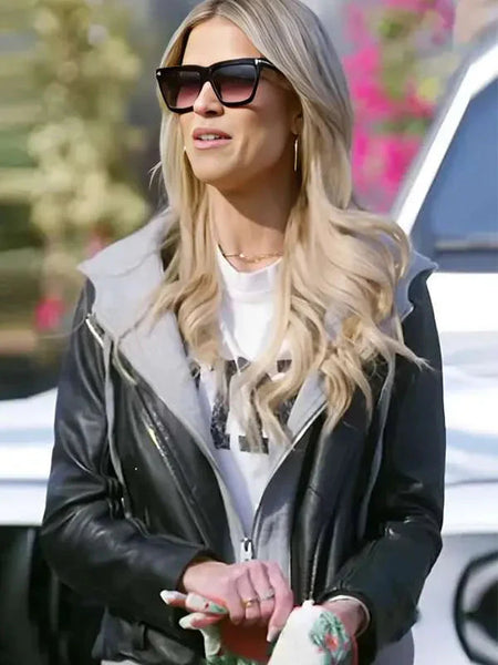 Christina Hall The Flip Off 2025 Black Leather Jacket