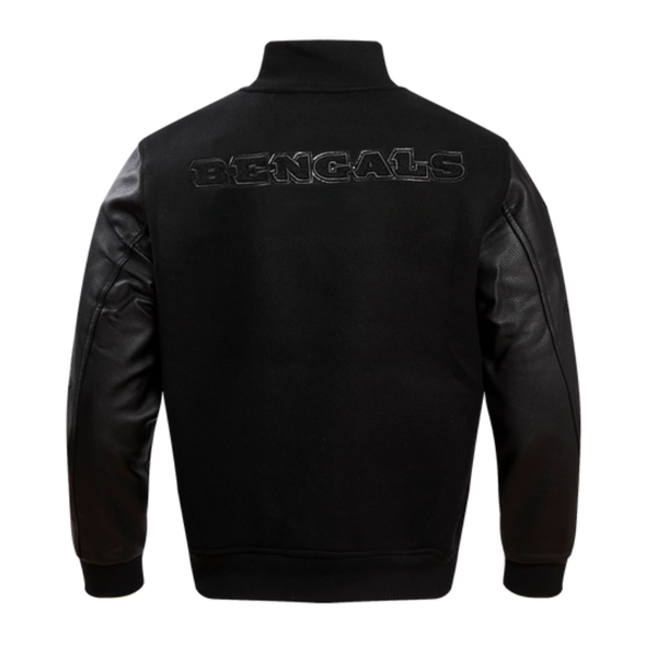 Cincinnati Bengals Black Wool & Leather Varsity Jacket