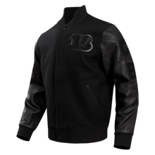 Cincinnati Bengals Black Wool & Leather Varsity Jacket