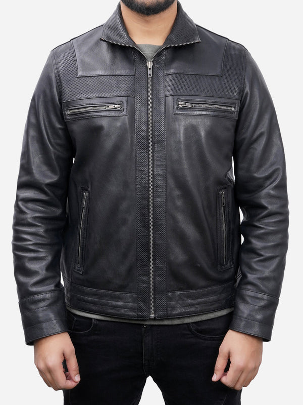 Timothy Designer Black Fitted Leather Jacket