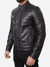 Mason Cafe Racer Genuine Black Leather Jacket