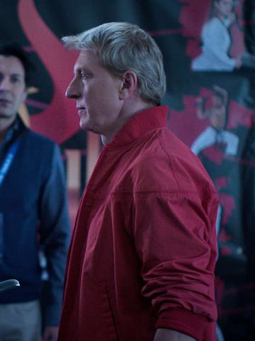 Johnny Lawrence Cobra Kai S06 Red Bomber Jacket