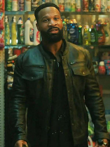 Bobby Trey Cross Black Leather Jacket