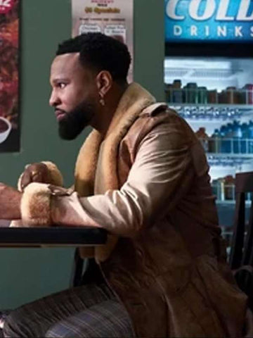 Bobby Trey Cross Brown Shearling Coat