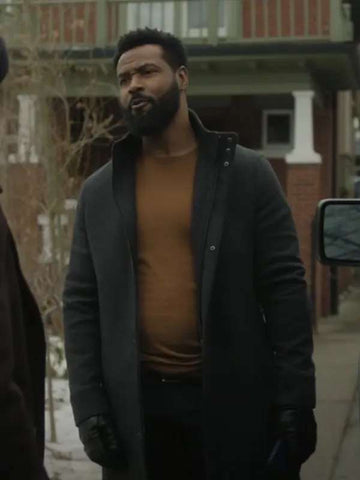 Cross Detective John Sampson Grey Wool Coat