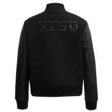 Dallas Cowboy Triple Black Wool & Leather Varsity Jacket