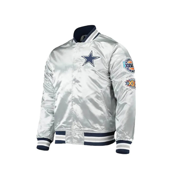 Dallas Cowboys White Satin Jacket