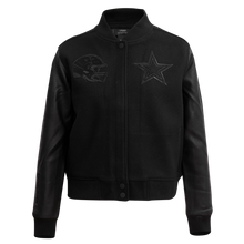Dallas Cowboy Triple Black Wool & Leather Varsity Jacket