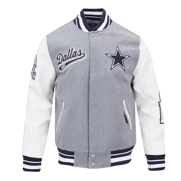 Dallas Cowboys Script Tail Rib Wool Gray Varsity