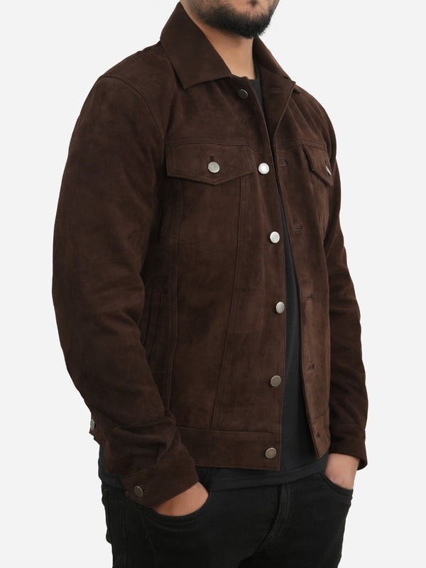 Alexander Dark Brown Suede Leather Jacket
