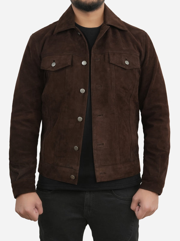 Alexander Dark Brown Suede Leather Jacket