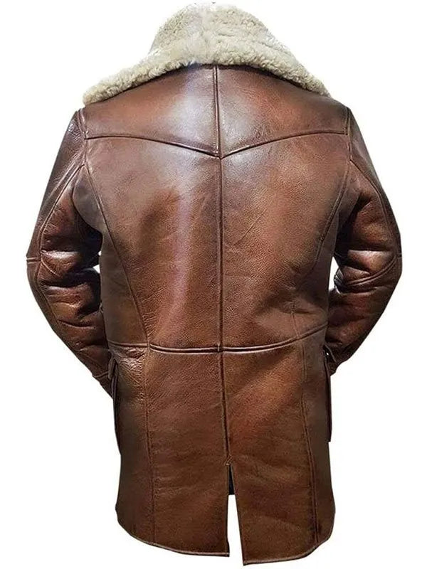 Dark Knight Rises Tom Hardy Shearling Leather Jacket