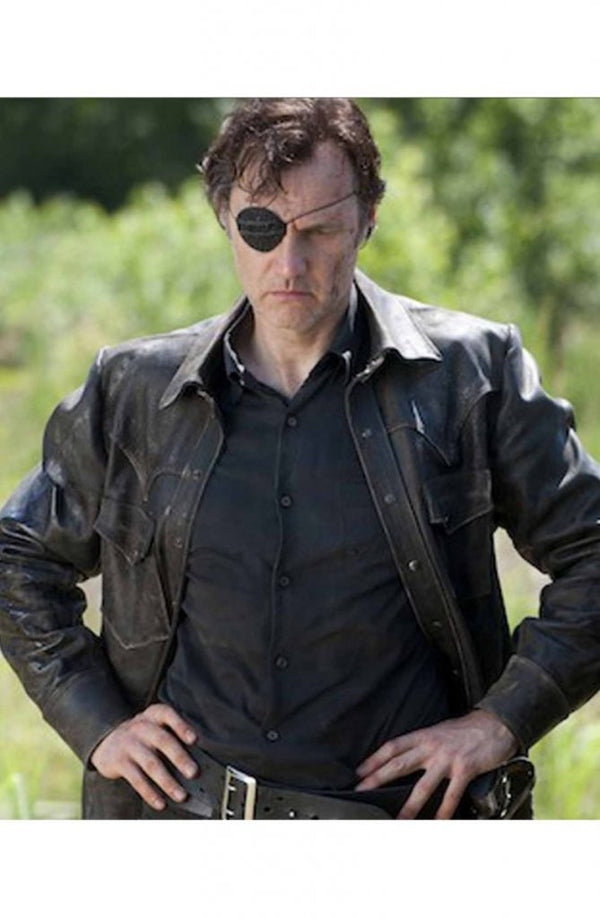 David Morrissey Black Leather Jacket The Walking Dead