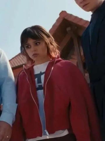 Jenna Ortega Death of a Unicorn 2025 Red Hoodie