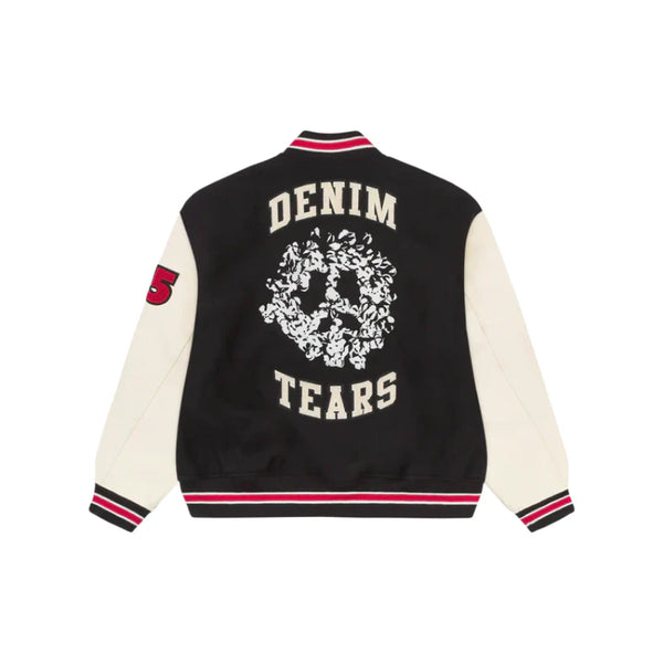 Denim Tears Peace Wreath Varsity Black Jacket