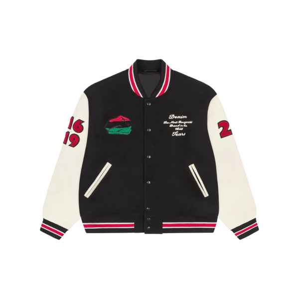 Denim Tears Peace Wreath Varsity Black Jacket