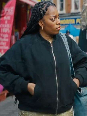 Dionne Brown Queenie S01 Black Bomber Jacket