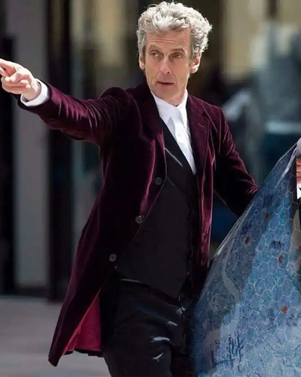 12 Doctor Maroon Velvet Coat