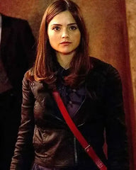 Doctor Who Season 7 Clara Oswald Black Leather Jacket