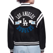 Dodgers Cropped Satin Varsity Jacket