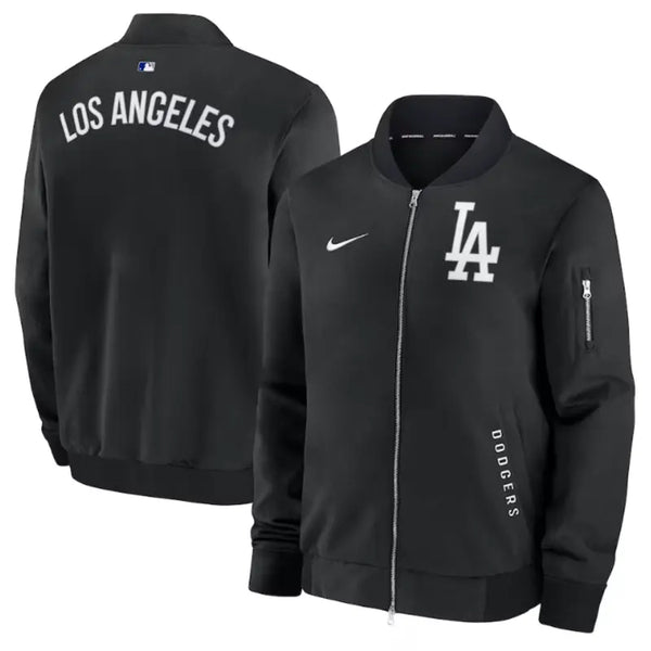 Dodgers Nike Black Authentic Bomber Jacket