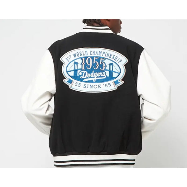 Dodgers Patch Black Varsity Jacket