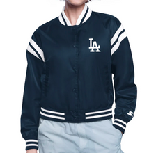 Dodgers Cropped Satin Varsity Jacket