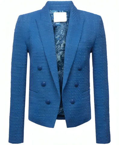 Donna Murphy Blue Textured Blazer